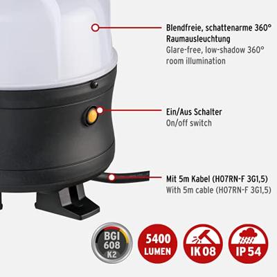 Brennenstuhl Mobiele 360° LED-spot BF | 5050 M | 5400lm | IP54 | 5m | H07RN-F 3G1,5 - 1171410902 - thumbnail