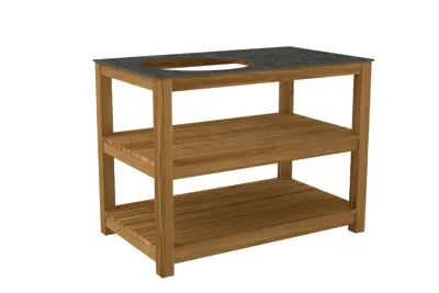 Passion Grills | Buitenkeuken Onderdeel | Milano Big Green Egg Tafel | 120 x 76 cm | Belgium Dark Grey