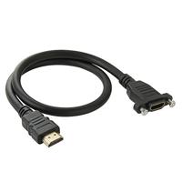 Hoge snelheid HDMI 19 Pin mannetje naar HDMI 19 Pin vrouwtje Connector Adapter Kabel, Lengte: 50cm (zwart) - thumbnail