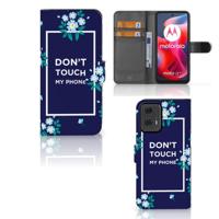 Motorola Moto G24 | G04 | G24 Power Portemonnee Hoesje Flowers Blue DTMP - thumbnail