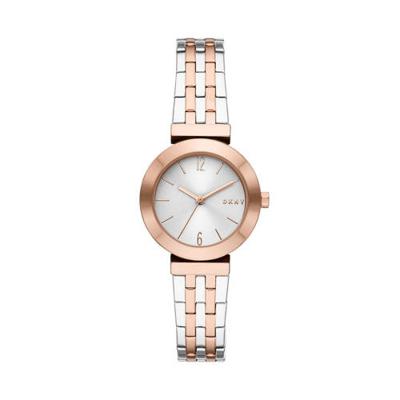 DKNY NY2965 Horloge Stanhope T-Bar staal zilver-en rosekleurig-wit 29 mm