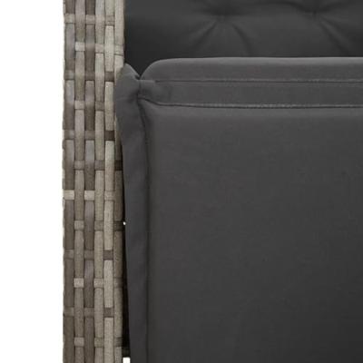 9-delige Tuinset met kussens poly rattan grijs