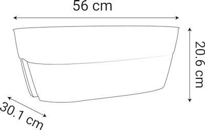 Cavaliere Osaka Jardiniere 19,5 L - EDA - Bordeauxrood - voor balkons en balustrades Cavaliere Osaka Jardiniere 19,5 L - EDA - Bordeauxrood - voor balkons en balustrades