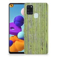Samsung Galaxy A21s | Bumper Hoesje | Green Wood - thumbnail