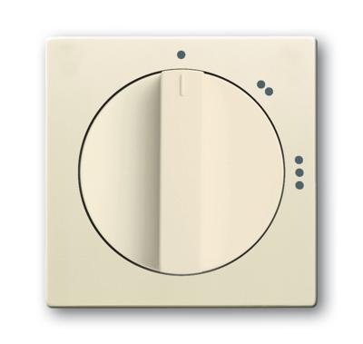 Busch-Jaeger Busch-dynasty centraalplaat voor driestandenschakelaar met draaigreep en opdruk, studiowit