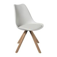 Eetkamerstoel Olympic - wit/naturel - 82x58x48 cm - thumbnail