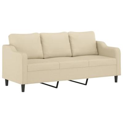 2-delige Loungeset met kussens stof crèmekleurig