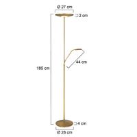 Steinhauer Vloerlamp met leeslampje Zenith 2-lichts messing mat 7972ME - thumbnail