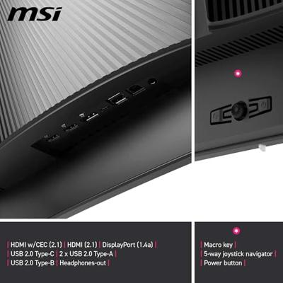 MSI MPG 491CQPXDE QD-OLED, Gaming Monitor - (124,5 cm (49 inch), DQHD, Curved, USB-hub, USB-C, 240Hz Paneel) [Energieklasse G] (9S6-3FA84T-020)