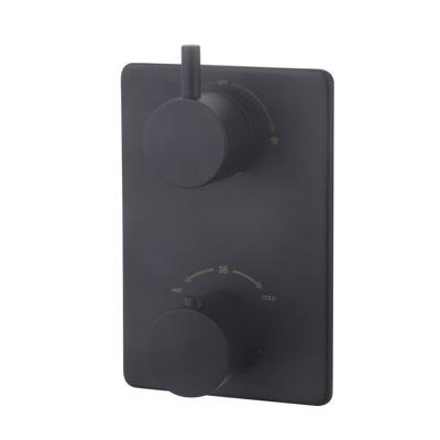 Douchekraan Wiesbaden Caral thermostatisch afbouwdeel 2-weg Mat Zwart Douchekraan Wiesbaden Caral thermostatisch afbouwdeel 2-weg Mat Zwart