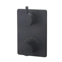 Douchekraan Wiesbaden Caral thermostatisch afbouwdeel 2-weg Mat Zwart - thumbnail