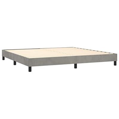 Boxspring met matras fluweel lichtgrijs 200x200 cm
