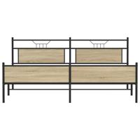 Bedframe zonder matras metaal sonoma eikenkleur 200x200 cm - thumbnail