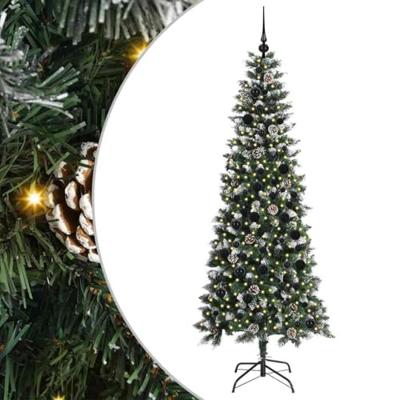 Kunstkerstboom met 300 LED Groen 210 cm PVC en Plastic en Staal