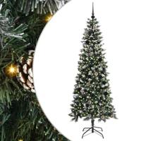 Kunstkerstboom met 300 LED Groen 210 cm PVC en Plastic en Staal - thumbnail