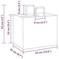VidaXL Papieren zakken 250 st met hengsels 32x22x24 cm geel - thumbnail