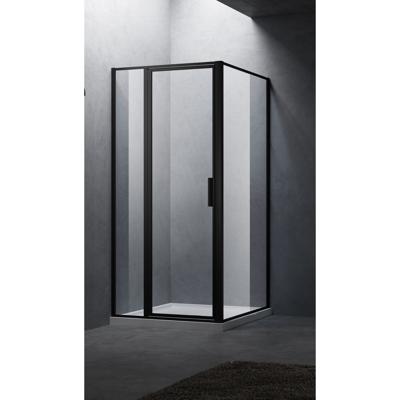 BWS Douchecabine Recta 100 cm Met Vast Paneel Nano Glas Mat Zwart Profiel (ALLE MATEN)