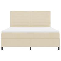 Boxspringbed met matras met hoofdeinde Crème 180 x 200 cm Stof - thumbnail