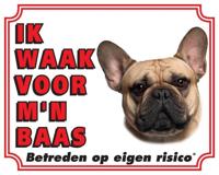 Franse Bulldog Waakbord - Ik waak voor mijn baas - thumbnail