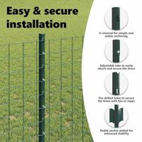 VidaXL Afrasteringspaal 11 pcs groen 100 cm staal - thumbnail