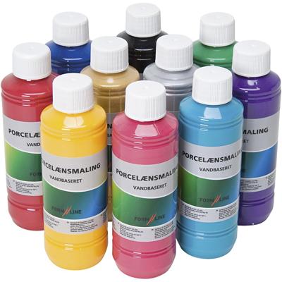 Creativ Company Glas- en porseleinverf, diverse kleuren, 10x250 ml/ 1 doos Creativ Company Glas- en porseleinverf, diverse kleuren, 10x250 ml/ 1 doos