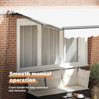 VidaXL Inklapbaar zonnescherm wit 350 x 250 cm stof