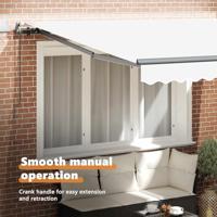 VidaXL Inklapbaar zonnescherm wit 350 x 250 cm stof - thumbnail