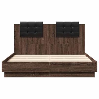 Bedframe met hoofdeinde bruin eikenkleurig 120x190 cm