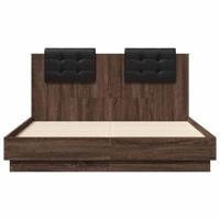 Bedframe met hoofdeinde bruin eikenkleurig 120x190 cm - thumbnail