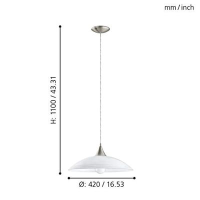 Eglo HanglampLazolo rvs - 91496