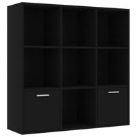 Boekenkast 98x30x98 cm bewerkt hout zwart - thumbnail