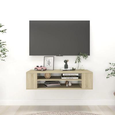 Tv-hangmeubel 100x30x26,5 cm bewerkt hout sonoma eikenkleurig Tv-hangmeubel 100x30x26,5 cm bewerkt hout sonoma eikenkleurig