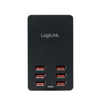 LogiLink PA0139 USB-oplader Binnen Uitgangsstroom (max.) 6400 mA 6 x 6x USB-A Automatische detectie - thumbnail