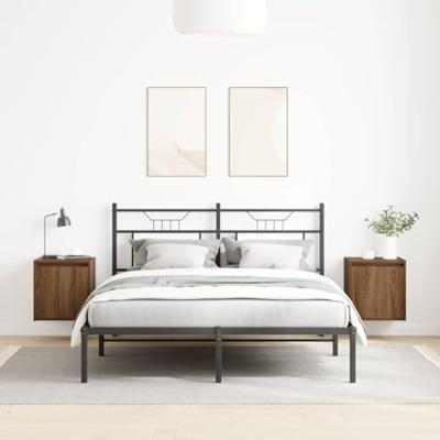 Nachtkastjes 2 st wandgemonteerd 38x34x40 cm bruin eikenkleur Nachtkastjes 2 st wandgemonteerd 38x34x40 cm bruin eikenkleur