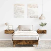 Bedframe zonder matras 75x190 cm spaanplaat gerookt eiken - thumbnail