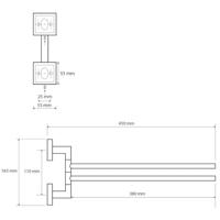 Dubbele Handdoekhouder Sapho X-Square Draaibaar 42 cm Chroom - thumbnail