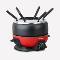 HKoeNIG ALP1800 - Elektrische fondue 6 personen - 2L - 800W - Regelbare thermostaat 25°C tot 190°C - Afneembare pan - Rood en zwart - thumbnail