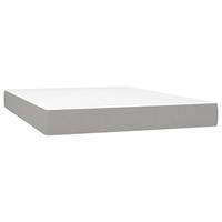Boxspring met matras stof lichtgrijs 140x190 cm - thumbnail