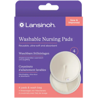 Wasbare borstvoeding pads x4 LANSINOH wit - thumbnail