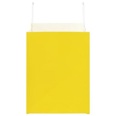 VidaXL Papieren zakken 250 st met hengsels 32x22x28 cm geel