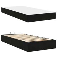 Bedframe met matras met opslag Zwart 100 x 200 cm Fluweel - thumbnail