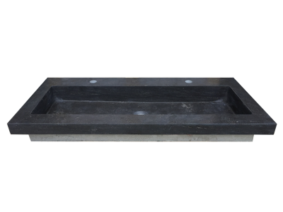 Wiesbaden Raw wastafel enkel met 2 kraangaten 120x46x5 cm hardsteen gezoet