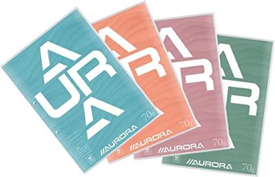 Cursusblok aurora a4 lijn 2gaats 200pag 70gr