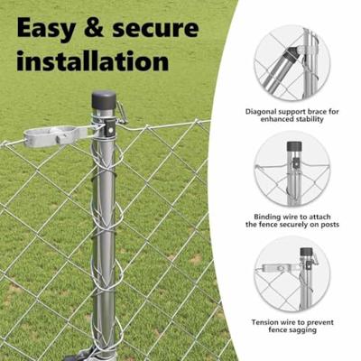 VidaXL Afrasteringspaal zilver 10 x 1,5 m (60 x 60 mm gaas) staal