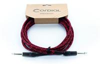 Cordial 14774 Jackplug Audio Aansluitkabel [1x Jackplug male 6,3 mm (mono) - 1x Jackplug male 6,3 mm (mono)] 7.50 m Zwart, Rood Textielmantel - thumbnail