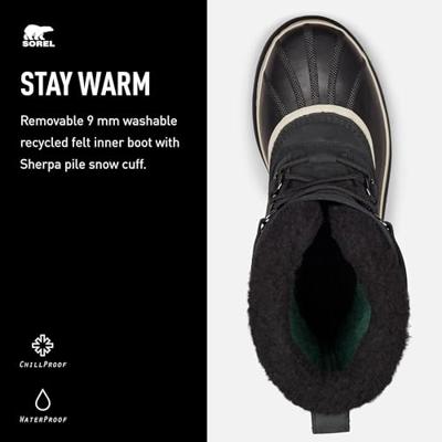 Sorel Caribou™ Wp Sneeuwlaars Heren Black, Dark Sto 9.5 Sorel Caribou™ Wp Sneeuwlaars Heren Black, Dark Sto 9.5