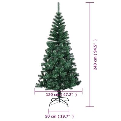 Kunstkerstboom met iriserende uiteinden 240 cm PVC groen