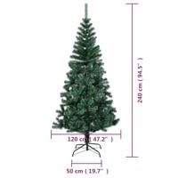 Kunstkerstboom met iriserende uiteinden 240 cm PVC groen - thumbnail