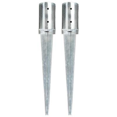 Grondpinnen 2 st 8x61 cm gegalvaniseerd staal zilverkleurig Grondpinnen 2 st 8x61 cm gegalvaniseerd staal zilverkleurig