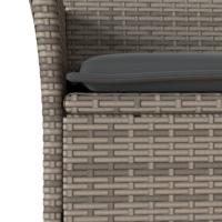 3-delige Tuinset met kussens poly rattan en acaciahout grijs - thumbnail